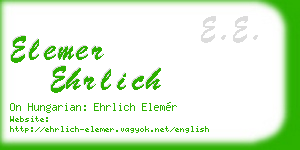 elemer ehrlich business card